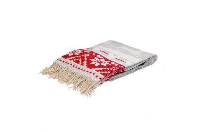 Puuvillapleed 140x200 hall-punane